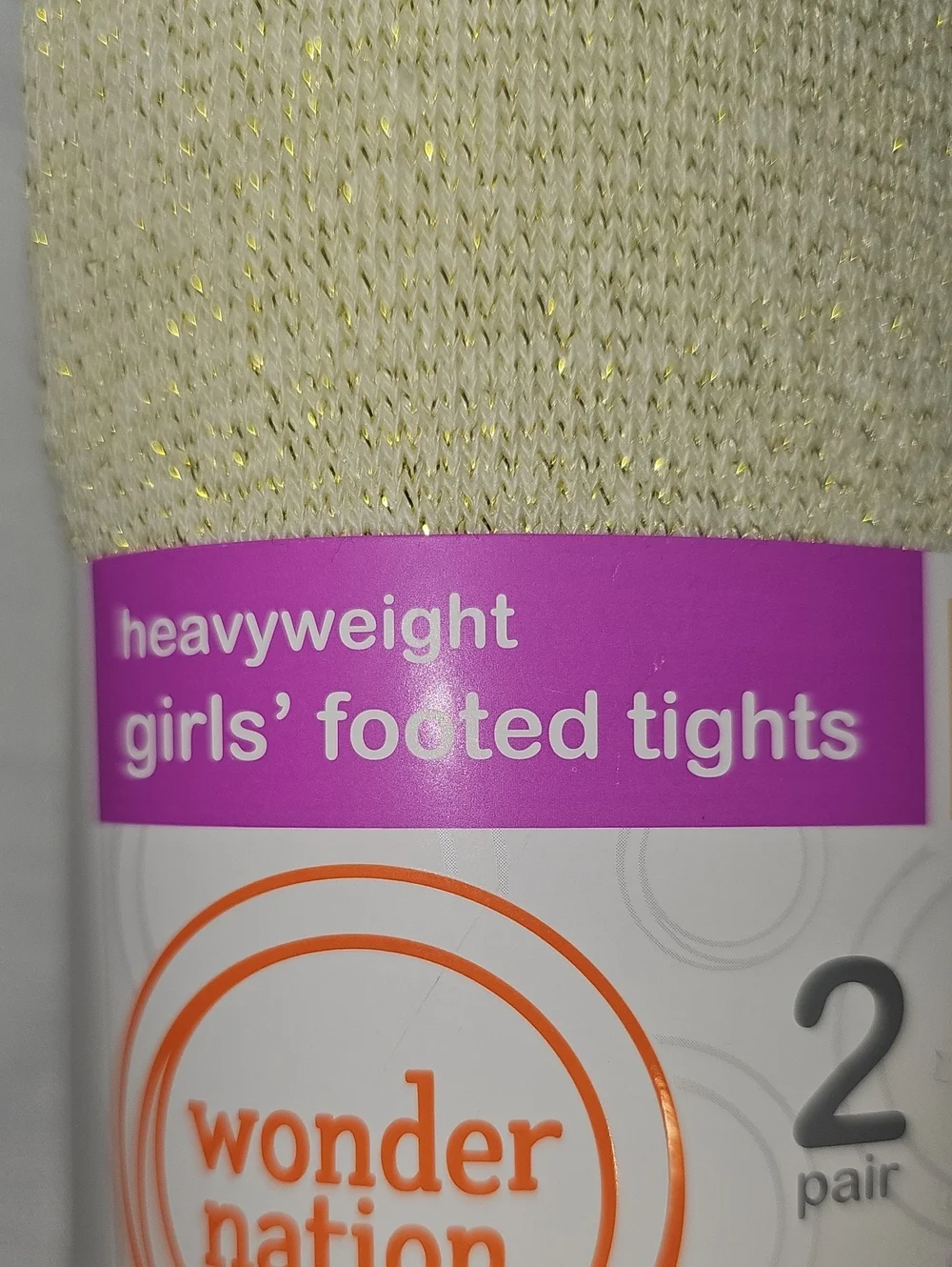 Wonder Nation Girls Lurex Tights, 2-Pack, Size Large 12-16 New